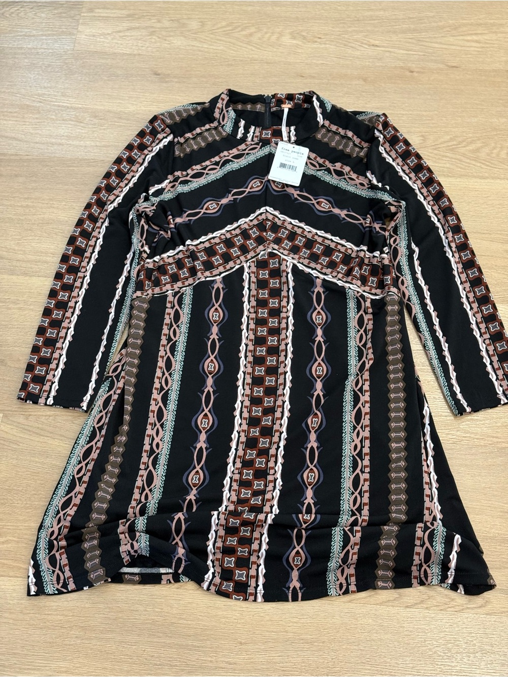New with tags Free People Stella Black Mini Dress size large - Picture 2 of 6